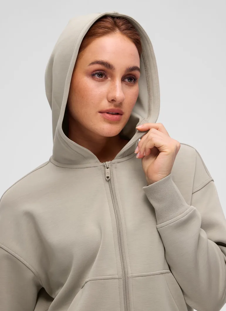 SoftAura Full Zip Waist Length Hoodie