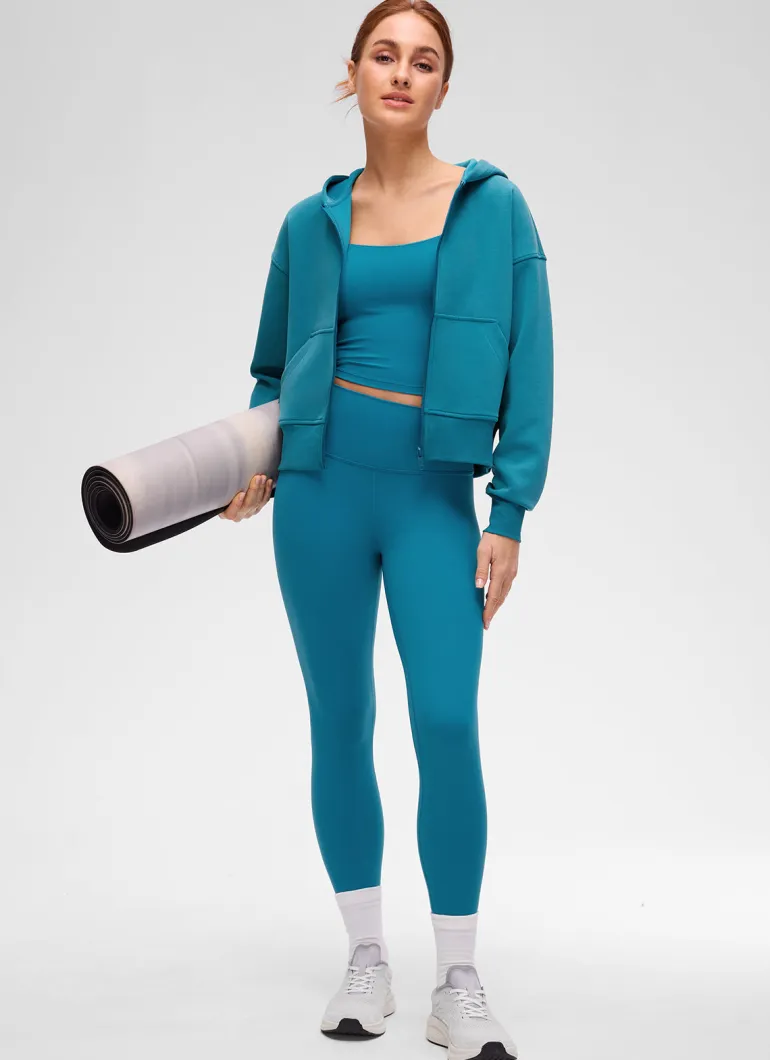 SoftAura Full Zip Waist Length Hoodie
