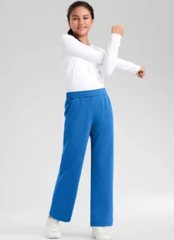 SoftAura Girls High Rise Wide Leg Sweatpant