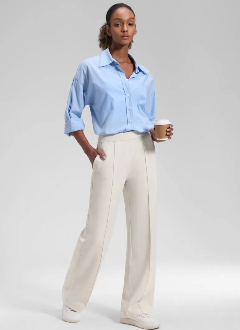 SoftAura Pintuck Straight Leg Sweatpant 30"