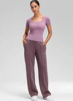 SoftAura Pintuck Straight Leg Sweatpant 30