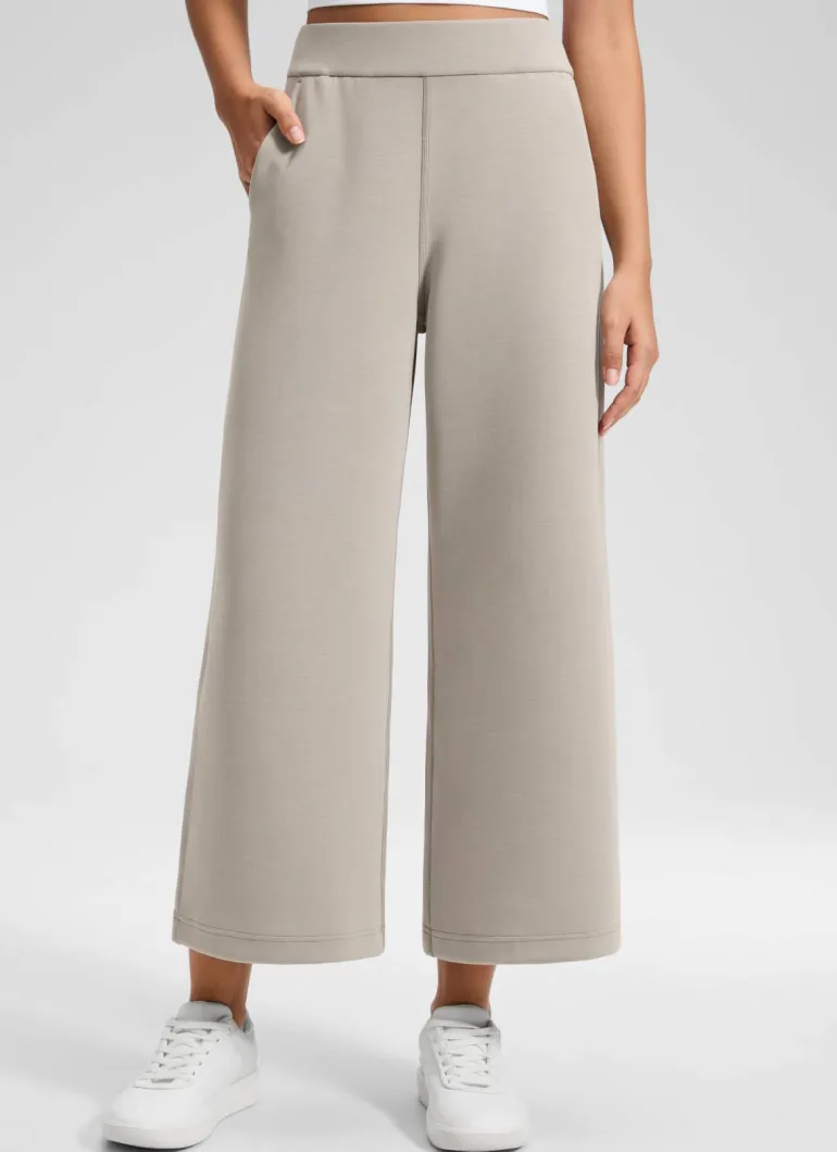 SoftAura Wide Leg Cropped Sweatpant 25"