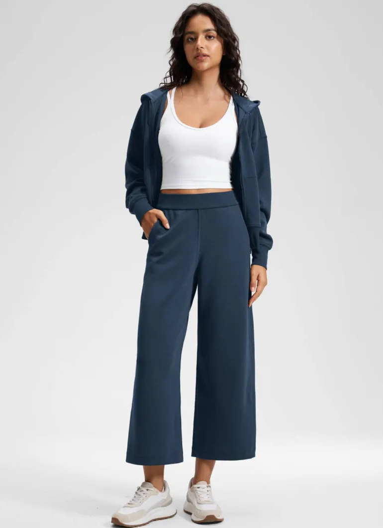 SoftAura Wide Leg Cropped Sweatpant 25"