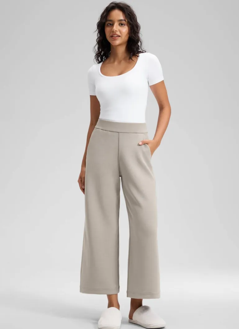 SoftAura Wide Leg Cropped Sweatpant 25"