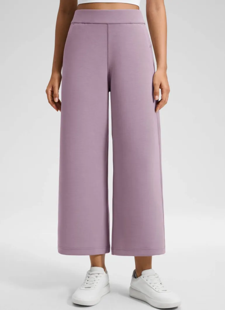 SoftAura Wide Leg Cropped Sweatpant 25"