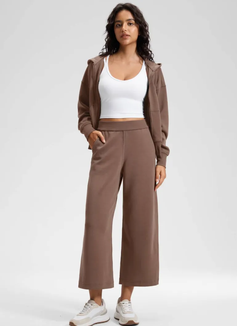 SoftAura Wide Leg Cropped Sweatpant 25"