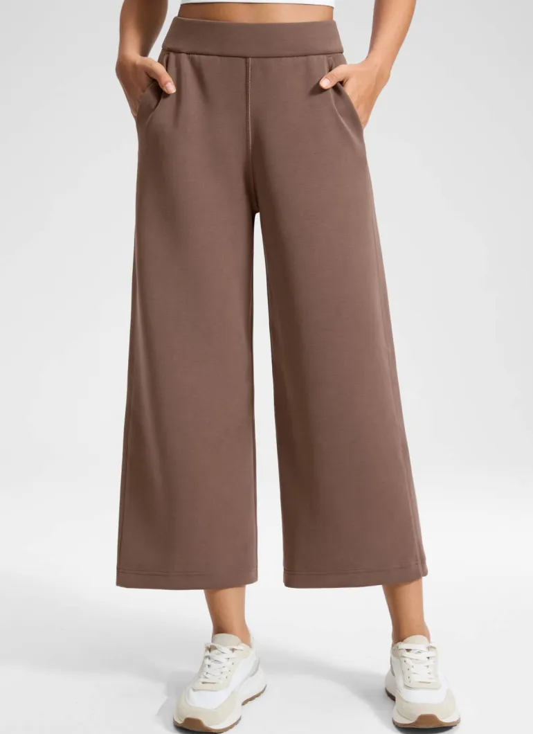 SoftAura Wide Leg Cropped Sweatpant 25"