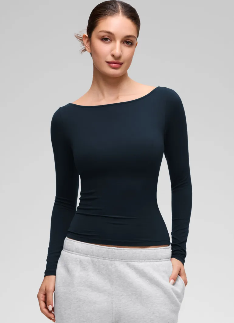 Softembrace Boat Neck Long Sleeve