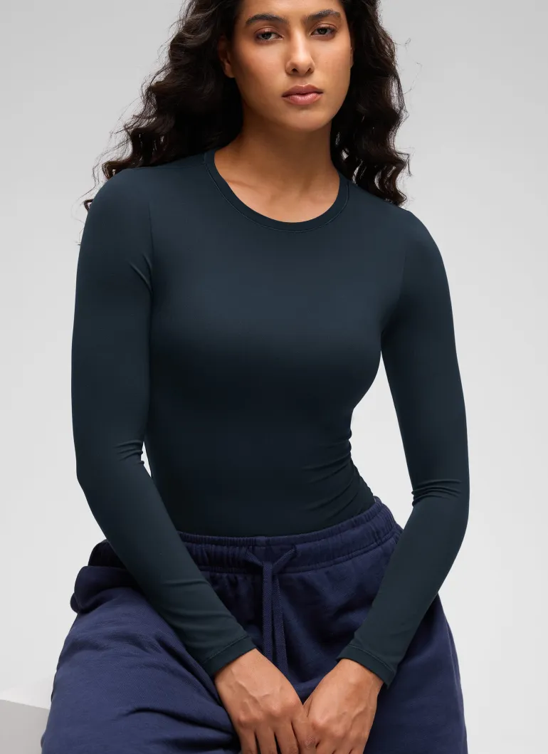 Softembrace Crew Neck Long Sleeve Bodysuit