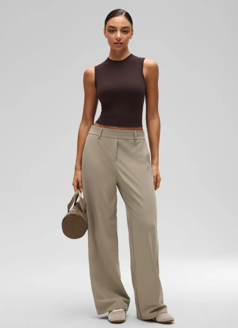 Softembrace Crop High Neck Sleeveless Tank