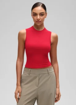 Softembrace Crop High Neck Sleeveless Tank