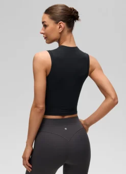 Softembrace Crop High Neck Sleeveless Tank