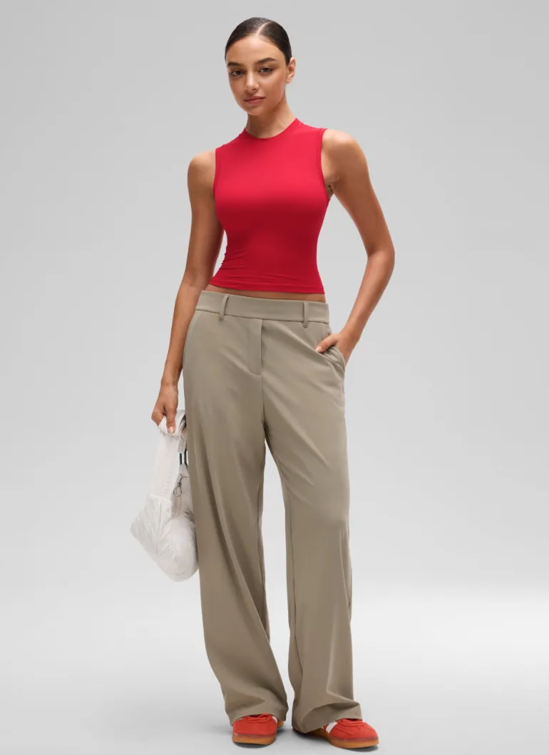 Softembrace Crop High Neck Sleeveless Tank