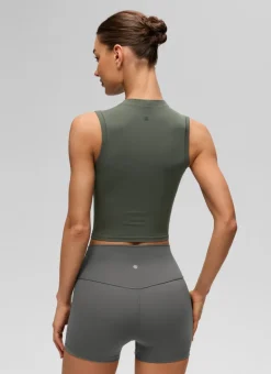 Softembrace Crop High Neck Sleeveless Tank
