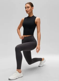 Softembrace Crop High Neck Sleeveless Tank