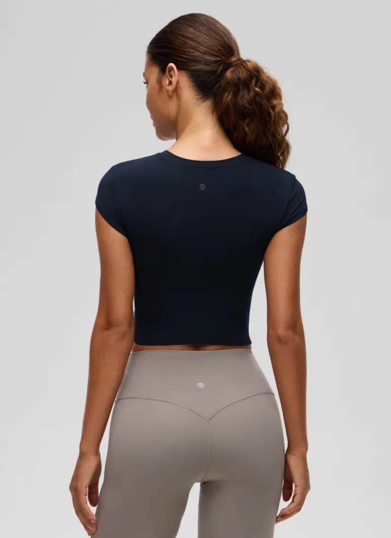 Softembrace Cropped Cap Sleeve Top