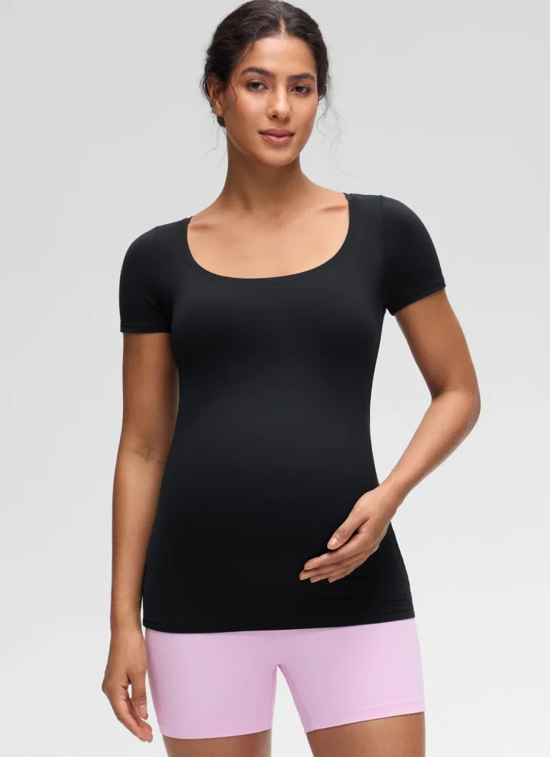Softembrace Maternity U Neck Short Sleeve