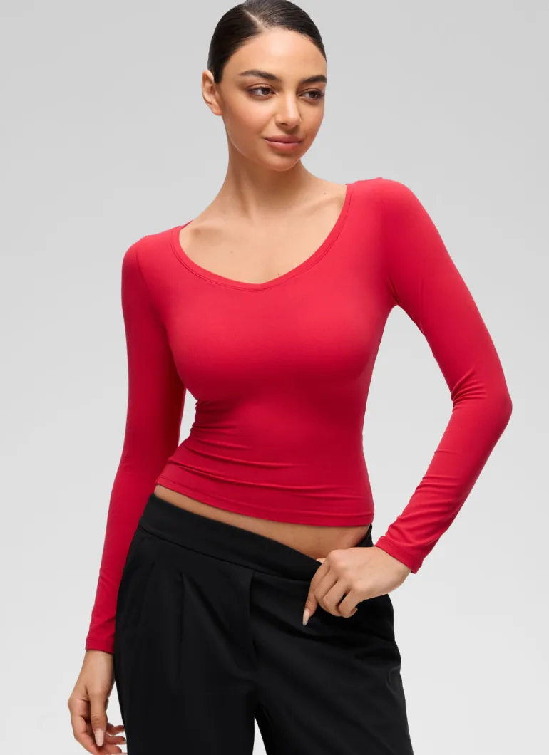 Softembrace V Neck Long Sleeve