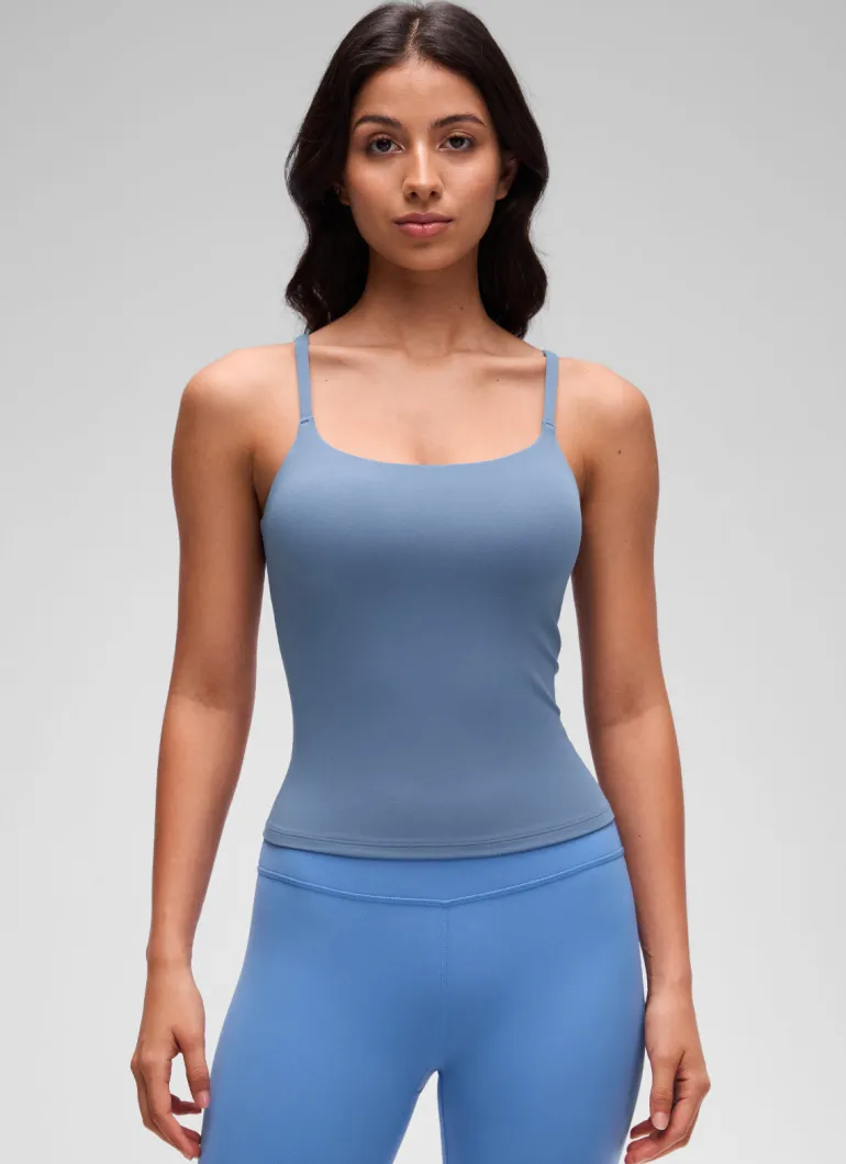 Softretch U Back Waist Length Built in Bra Tank