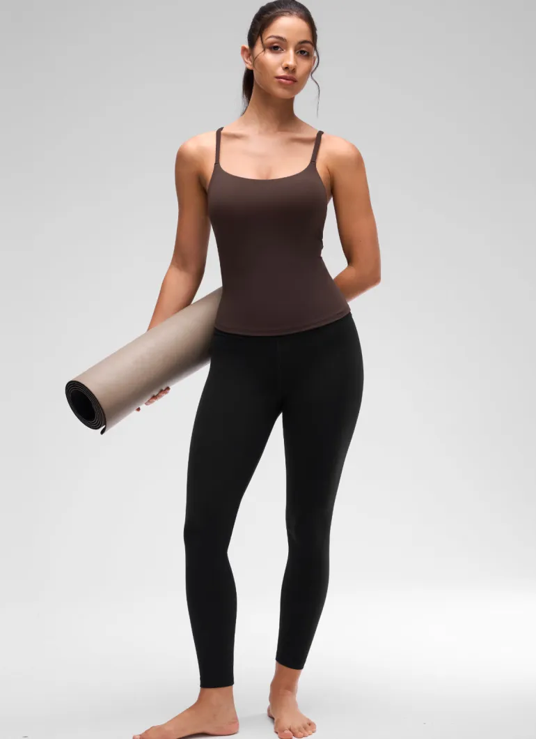 Softretch U Back Waist Length Built in Bra Tank