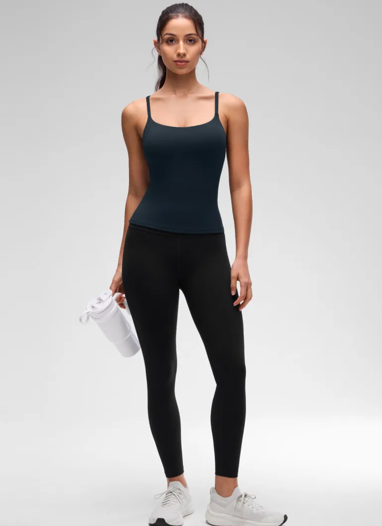 Softretch U Back Waist Length Built in Bra Tank