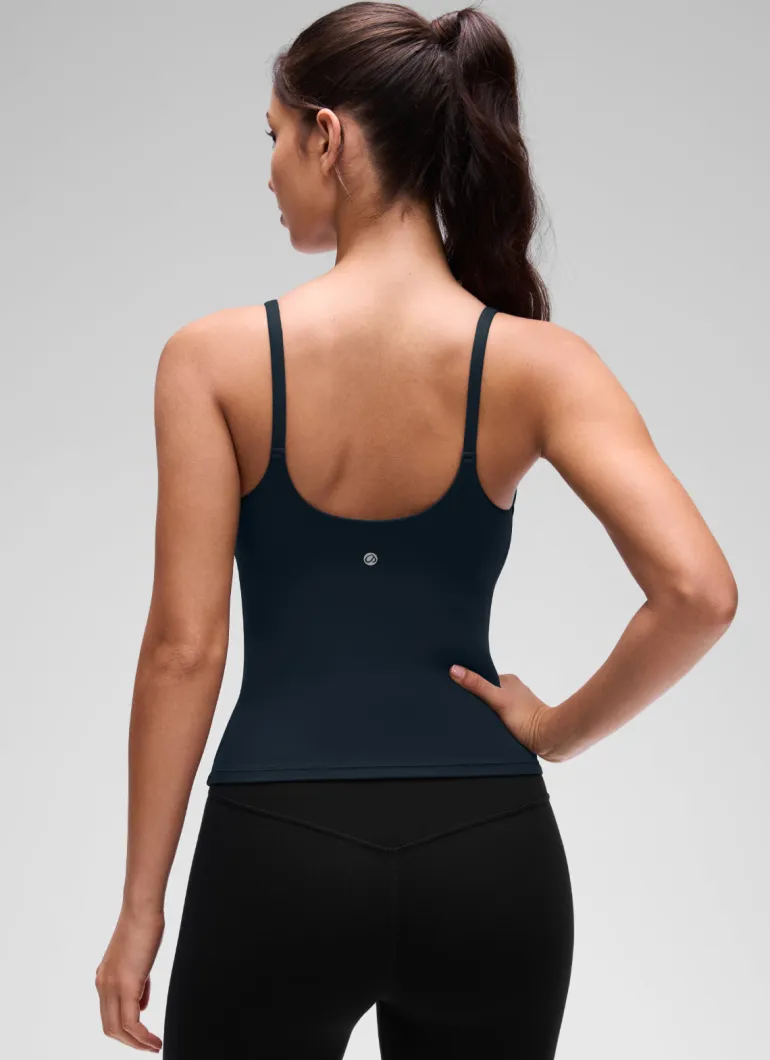 Softretch U Back Waist Length Built in Bra Tank