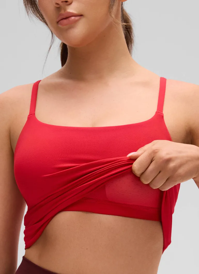 Softretch U Back Waist Length Built in Bra Tank