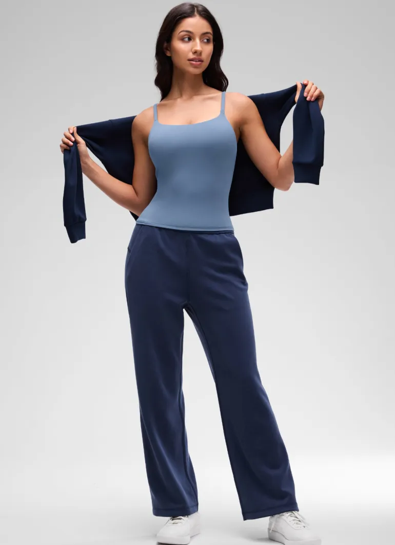 Softretch U Back Waist Length Built in Bra Tank