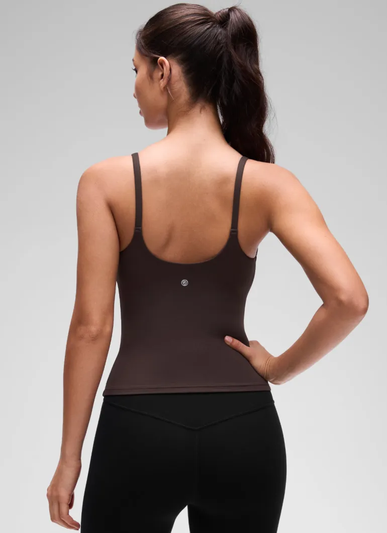 Softretch U Back Waist Length Built in Bra Tank