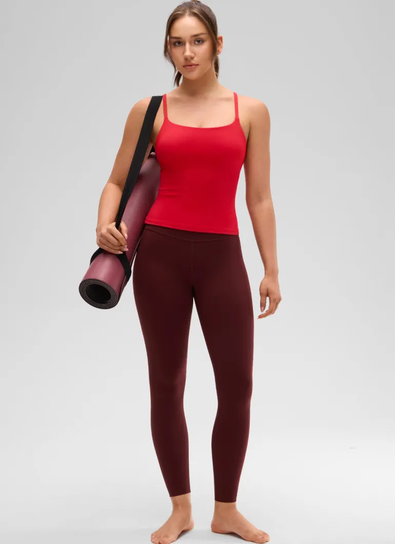 Softretch U Back Waist Length Built in Bra Tank