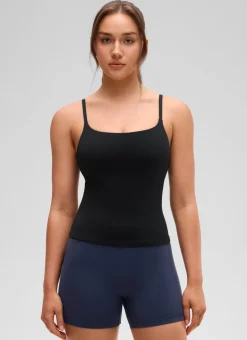 Softretch U Back Waist Length Built in Bra Tank