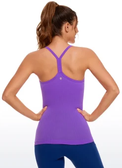 Speedy Seamless Built in Bra Pure color Tank