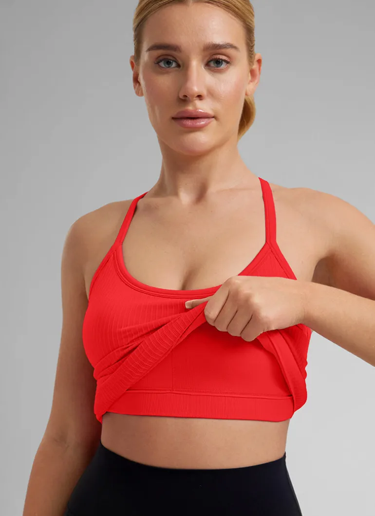 Speedy Seamless Built in Bra Pure color Tank