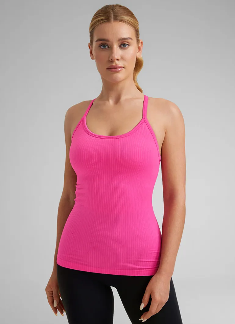 Speedy Seamless Built in Bra Pure color Tank