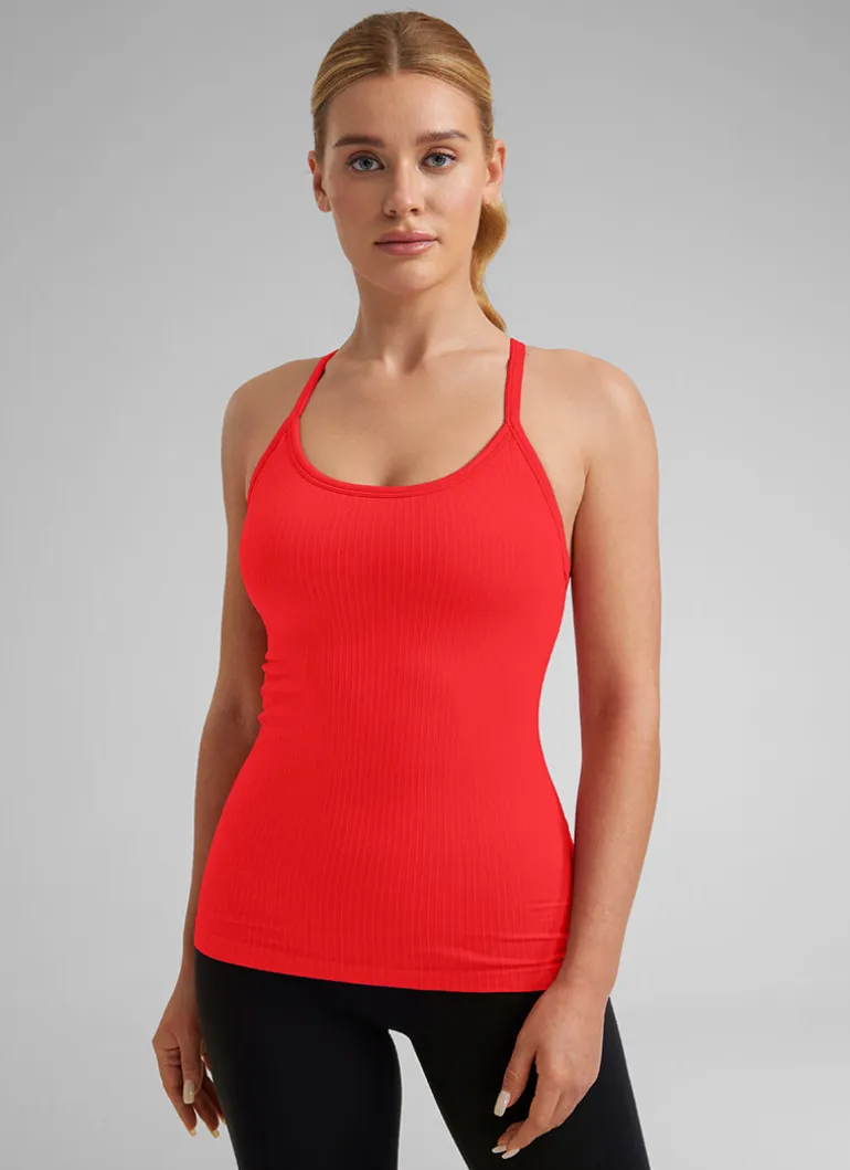 Speedy Seamless Built in Bra Pure color Tank