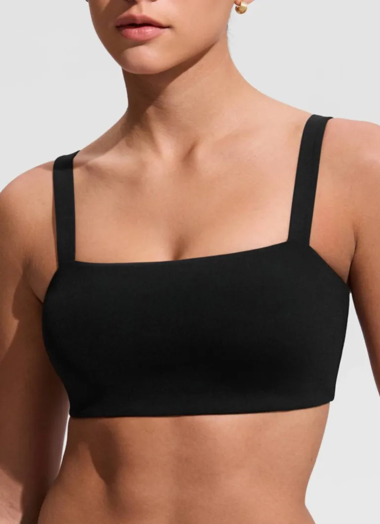 Square Neck Wide Flat Straps Bikini Top