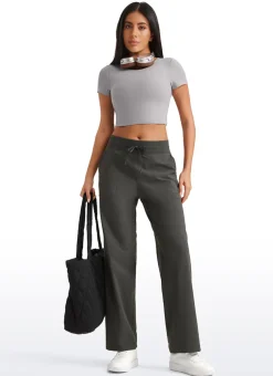 Strech Straight Leg High Rise Pant 30''