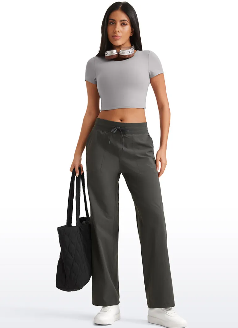 Strech Straight Leg High Rise Pant 30''