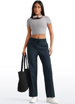 Strech Straight Leg High Rise Pant 30''