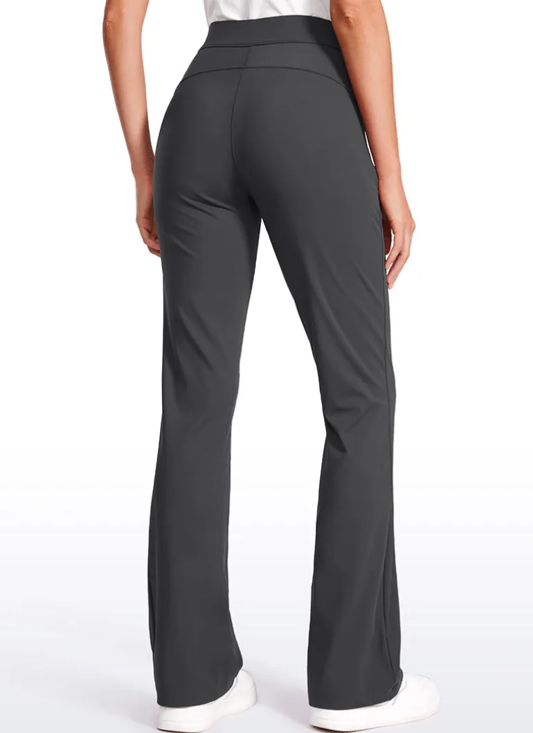 Stretch Flared Pants with Zip Pockets 31"