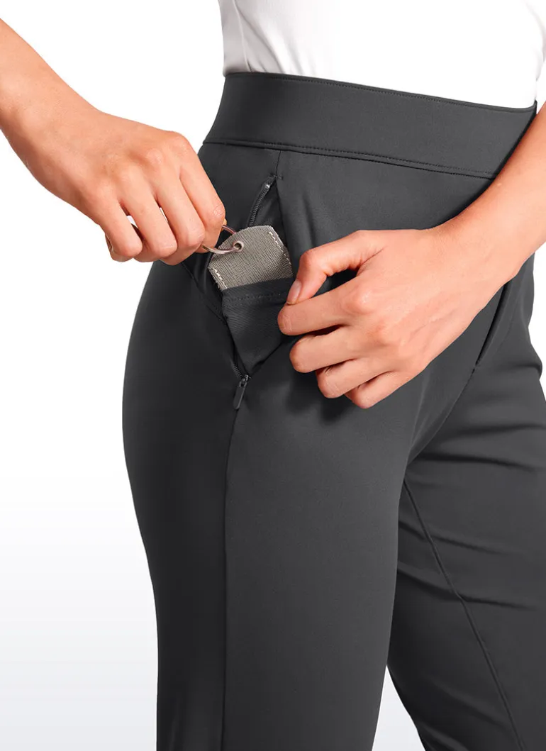 Stretch Flared Pants with Zip Pockets 31"