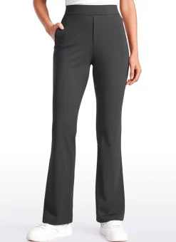 Stretch Flared Pants with Zip Pockets 31