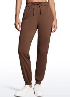 Stretch High Waisted Pockets Joggers 28"