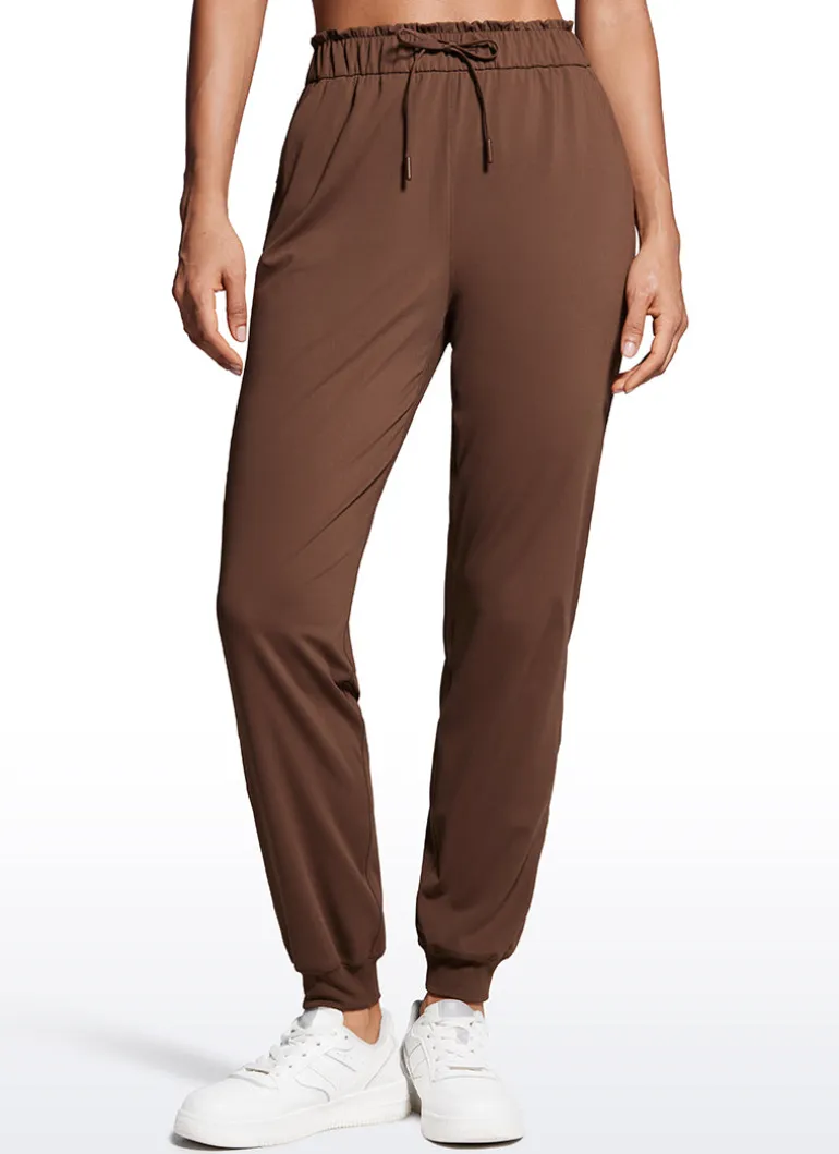 Stretch High Waisted Pockets Joggers 28"