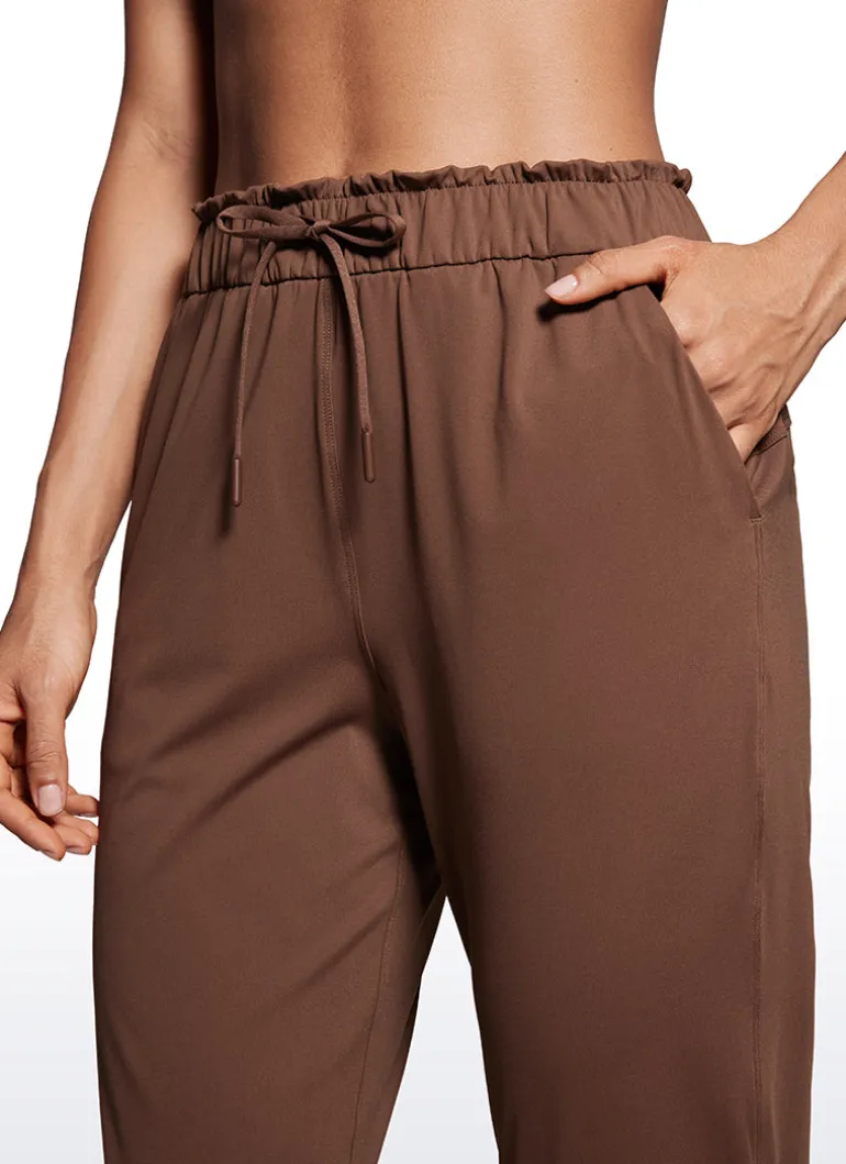Stretch High Waisted Pockets Joggers 28"