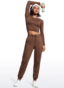 Stretch High Waisted Pockets Joggers 28