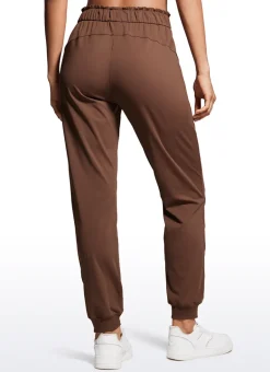 Stretch High Waisted Pockets Joggers 28