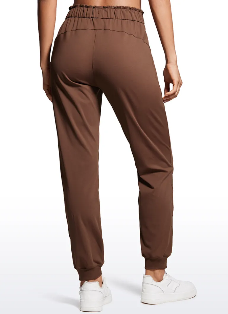 Stretch High Waisted Pockets Joggers 28"
