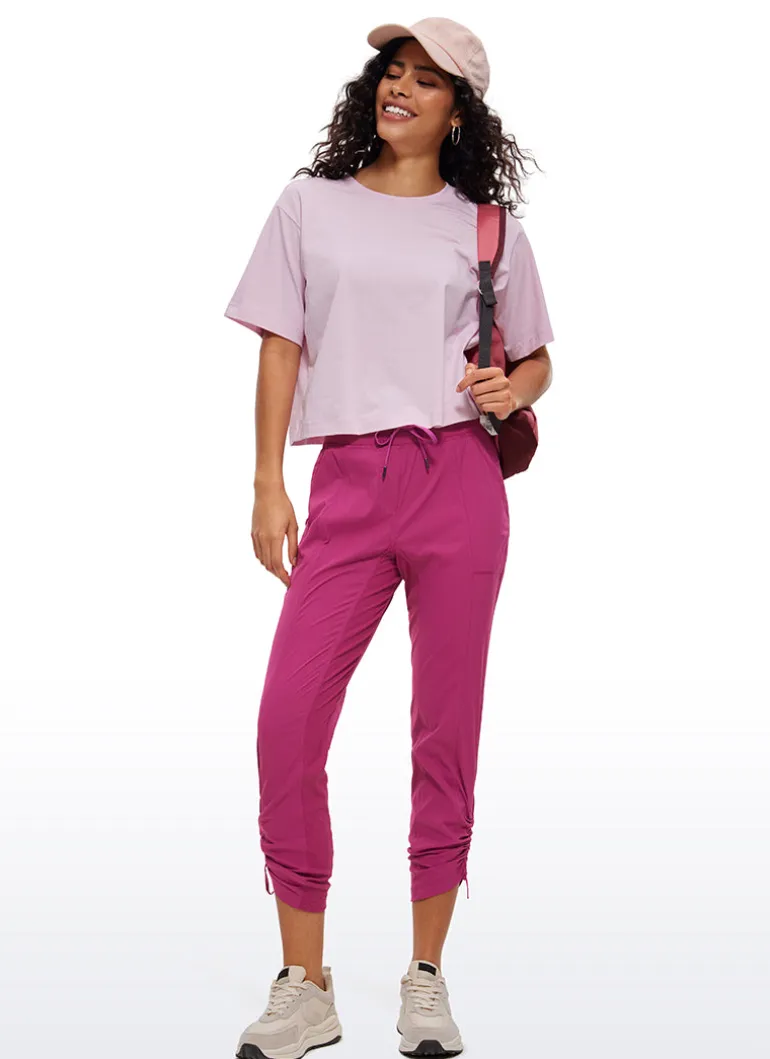 Striped Cinched Leg Pocket Pant 27''