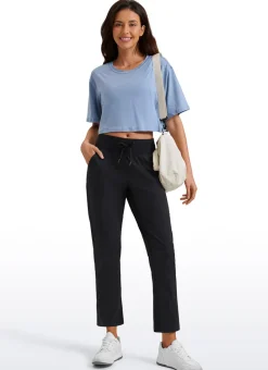 Striped Cinched Leg Pocket Pant 27''